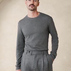 Banana Republic Performance Knit Long Sleeve Top Grey